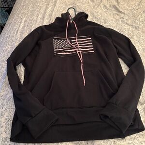 Mossy Oak Black Hoodie with Pink Accents